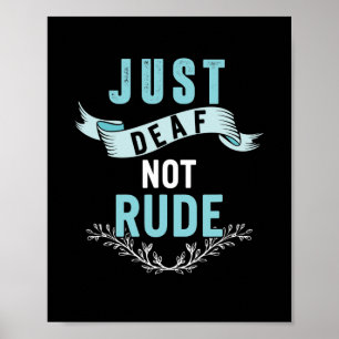 Poster Sourde Non Rude Sourde Sensibilisation Yellow Ribb