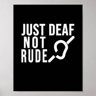 Poster Sourde Non Rude Sourde Sensibilisation Yellow Ribb