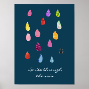 Poster Souriez à travers la citation de pluie