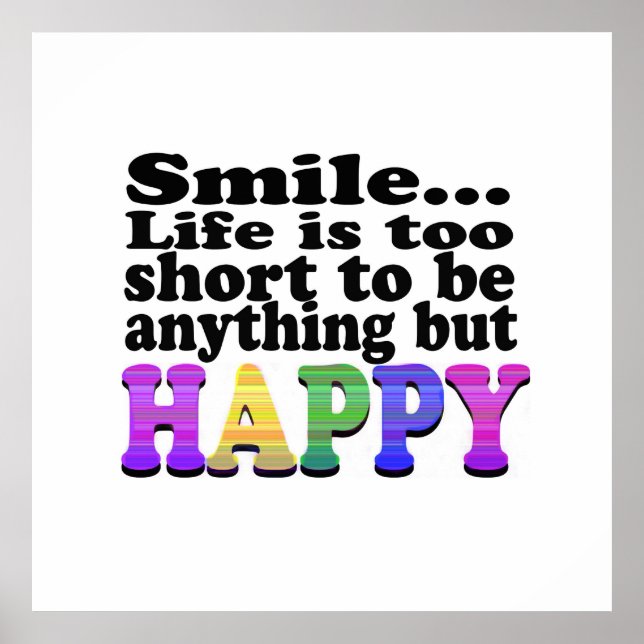 Poster Souriez et soyez heureux (Devant)