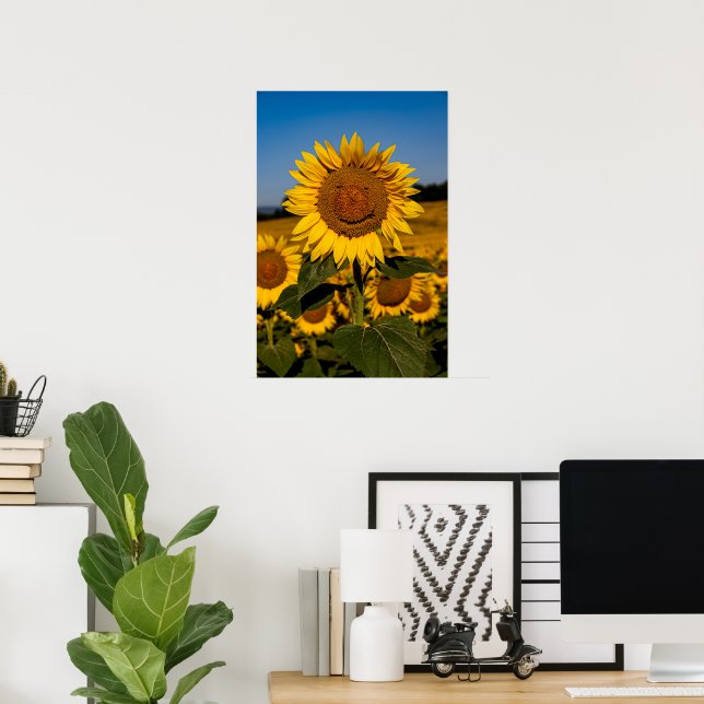 Poster Sourire aux tournesols (Bureau à domicile)