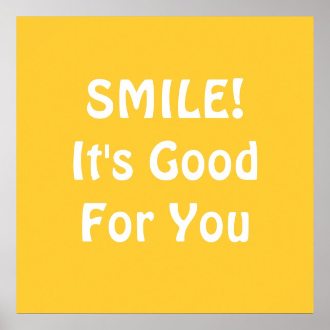 Poster SOURIRE ! C'est bon pour toi. Jaune. (Devant)