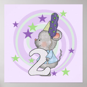 Poster Souris 2e anniversaire T-shirts et cadeaux