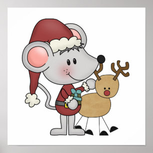 Poster Souris de Noël et