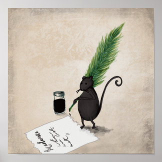 Poster Souris écrivain