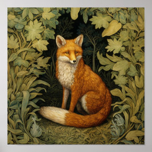 Poster souris et fleurs Art nouveau