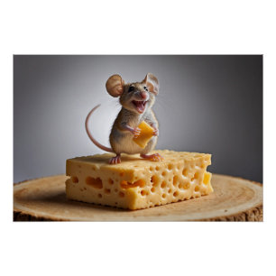 Poster Souris et fromage