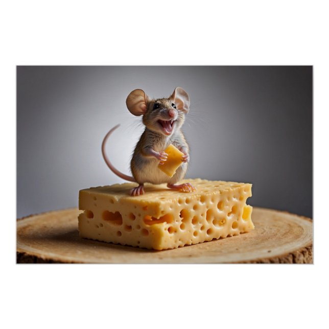 Poster Souris et fromage (Devant)