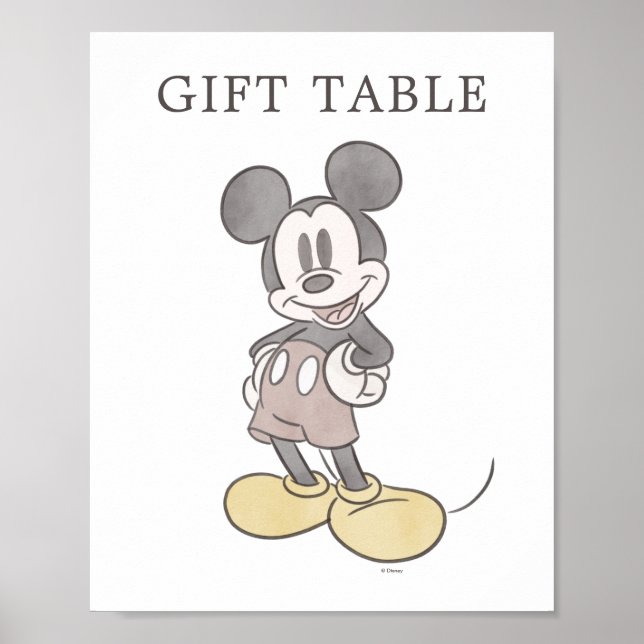 Poster Souris Mickey Baby shower - Panneau de la table ca (Devant)