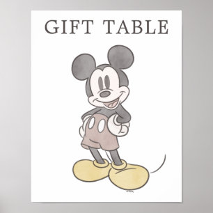 Poster Souris Mickey Baby shower - Panneau de la table ca