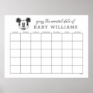 Poster Souris Mickey vintage   Devinez la date d'échéance