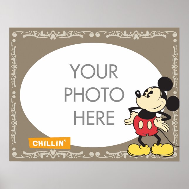 Poster Souris Mickey vintage personnalisable (Devant)