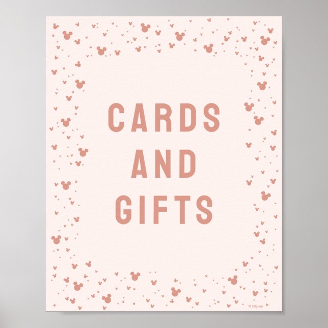 Poster Souris Minnie Rose Baby shower Confetti (Devant)