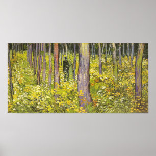 Poster Sous-bois avec deux chiffres Van Gogh Art