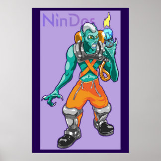 Poster Sous-créature avec écume de flamme