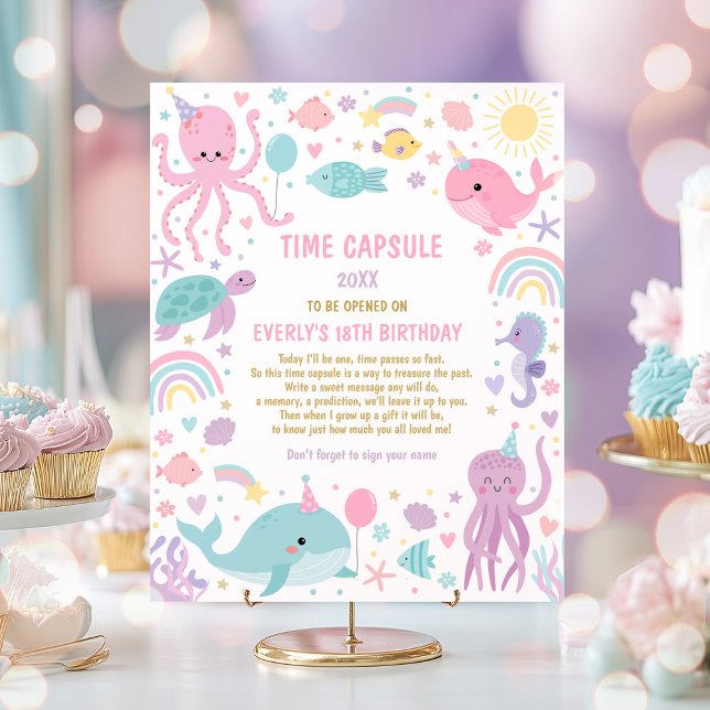 Poster Sous la mer Anniversaire de fête heure Capsule (Créateur téléchargé)
