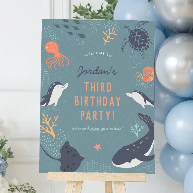 Poster Sous l'Affiche de bienvenue d'anniversaire du Sea  (Créateur téléchargé)