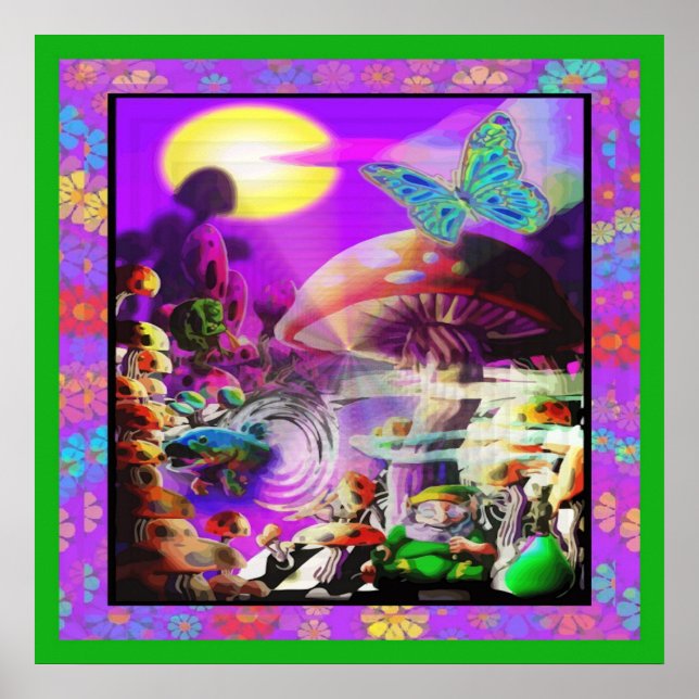 Poster Sous l'affiche des champignons (Devant)