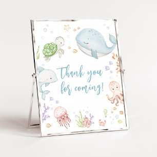 Poster Sous le Merci du Baby shower marin pour venir
