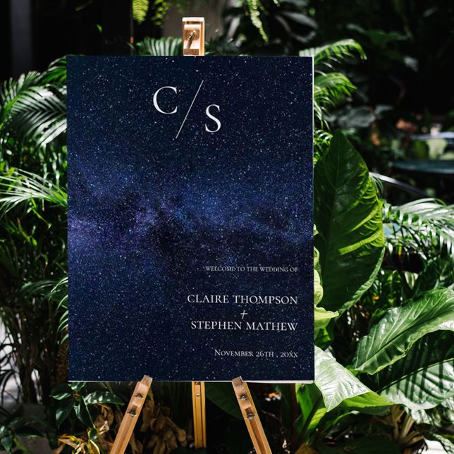 Poster SOUS LES ÉTOILES Thème Bienvenue À Notre Mariage (Créateur téléchargé)