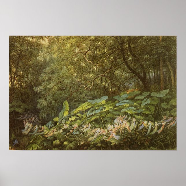 Poster Sous les Feuilles de Dock par Richard Doyle, Fairy (Devant)