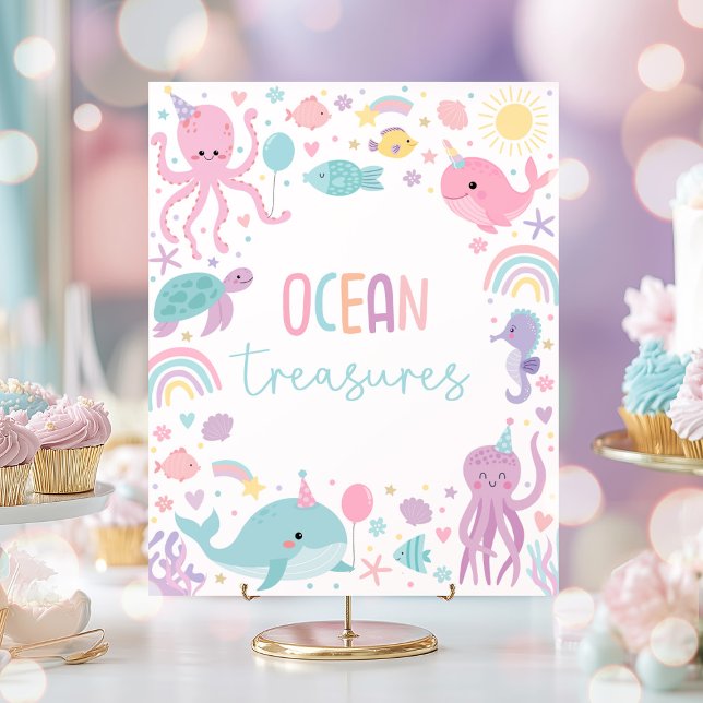 Poster Sous les trésors de l'Océan Mer Fête d'anniversair (Créateur téléchargé)