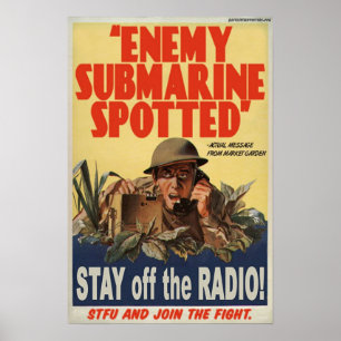 Poster Sous-marin ennemi repéré