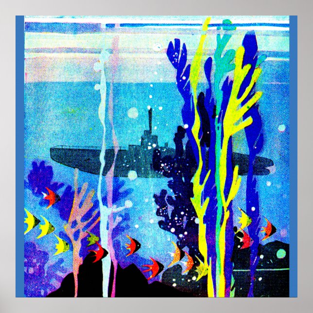 Poster sous-marin fantôme dans les eaux tropicales (Devant)