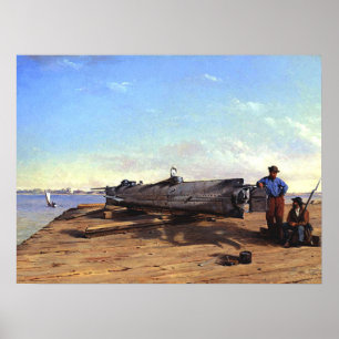 Poster Sous-marin Torpedo Boat HL Hunley C Chapman 1863