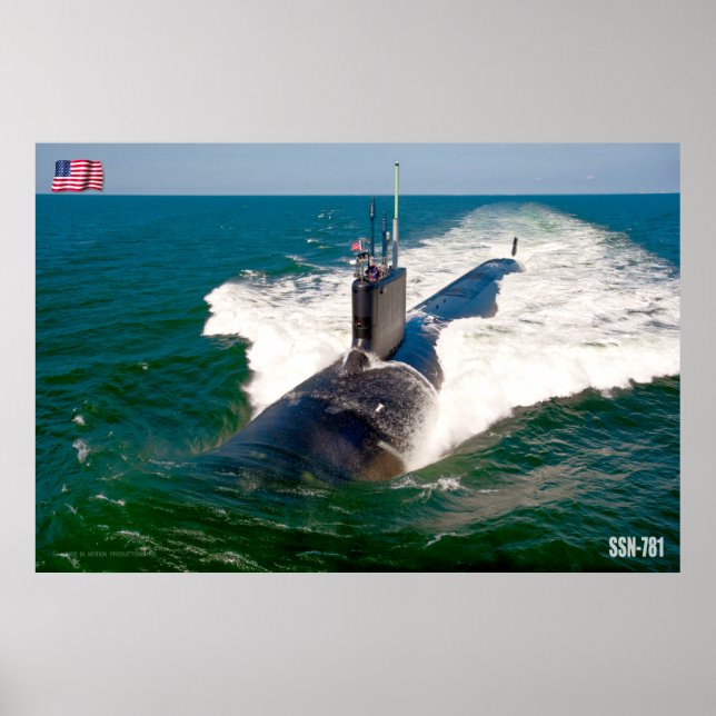 POSTER SOUS-MARINE D'ATTAQUE RAPIDE - SSN-781 (Devant)