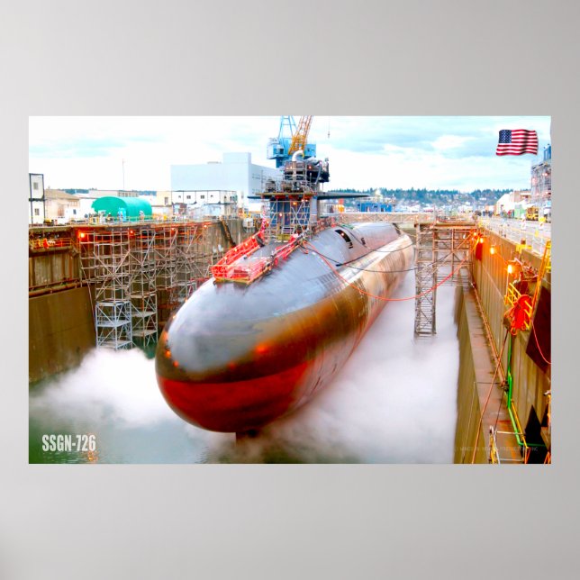 POSTER SOUS-MARINE DES MISSILES DE CROISIÈRE - SSGN-726 (Devant)