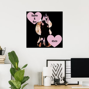 Poster Sous parapluie : Couple romantique s'embrassant so