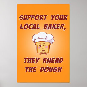 Poster Soutenez votre boulangerie qu'ils ont pétri la pât