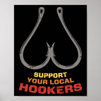Poster Soutenez Votre Local S Funny Pêcheur Pêcheur Papa