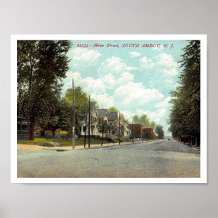 Poster South Amboy NJ, rue principale 1910