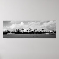South Beach Miami, Floride Panorama noir/blanc