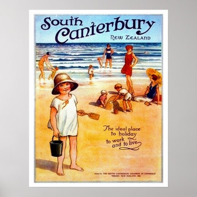 Poster South Canterbury, Nouvelle-Zélande, personnes sur  (Devant)