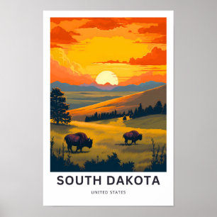 Poster South Dakota United States Travel Print