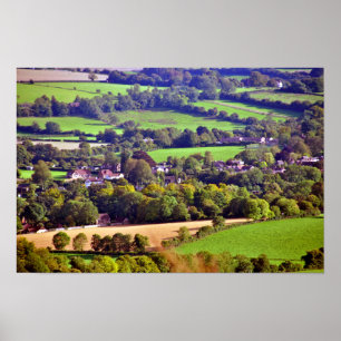 Poster South Downs Beacon Hill Hampshire Angleterre