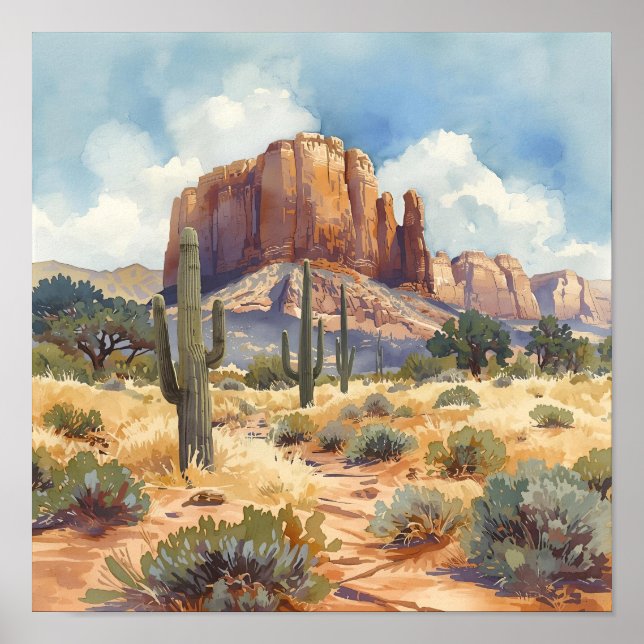 Poster Southwest Desert Canyon Landscape (Devant)