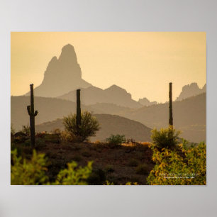 Poster Southwest Desert Mountains Weaver's Needle Arizona