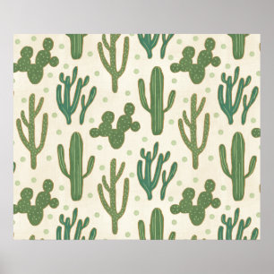 Poster Southwest Geo Step   Desert Cactus Pattern