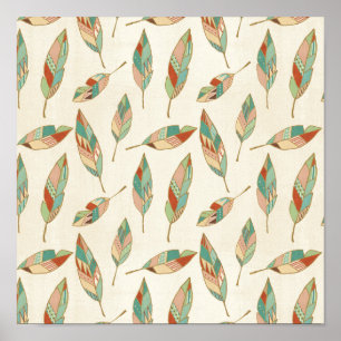 Poster Southwest Geo Step   Geometric Feather Pattern