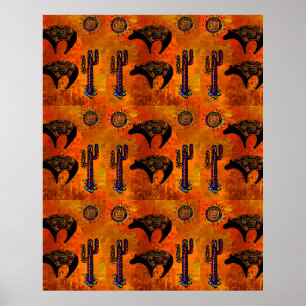 Poster Southwestern Bear Art