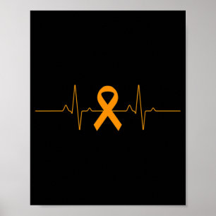 Poster soutien à Leukemia Sensibilisation orange Ruban pr
