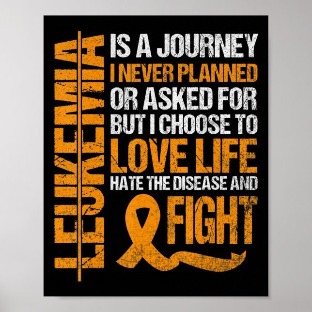 Poster soutien à Leukemia Sensibilisation orange Ruban pr (Devant)