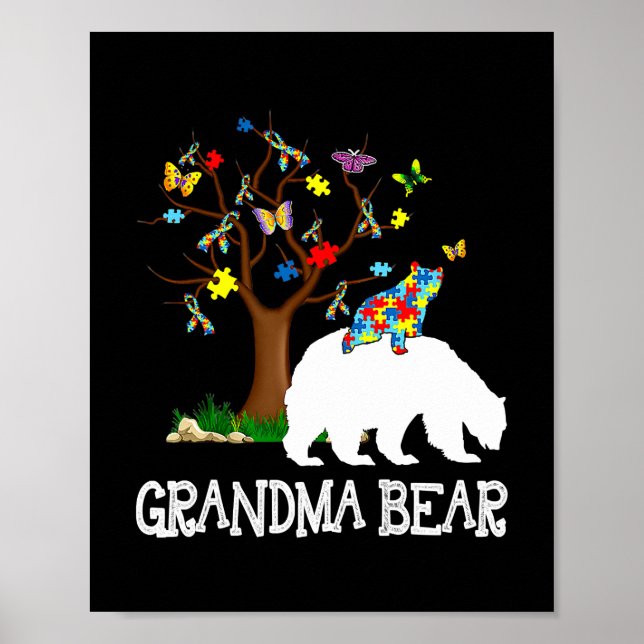 Poster Soutien à l'ours de grand-mère sensibilisation sur (Devant)