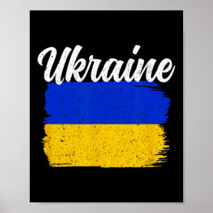 Poster Soutien à l'Ukraine Drapeau de l'Ukraine Liberté S