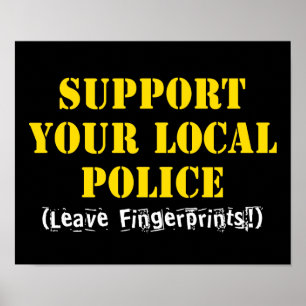 Poster Soutien à votre police locale - laissez des emprei