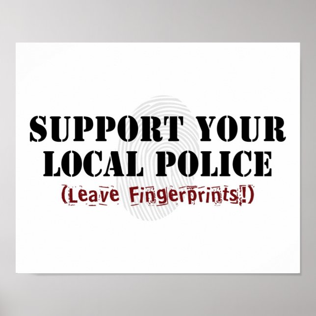 Poster Soutien à votre police locale - laissez des emprei (Devant)